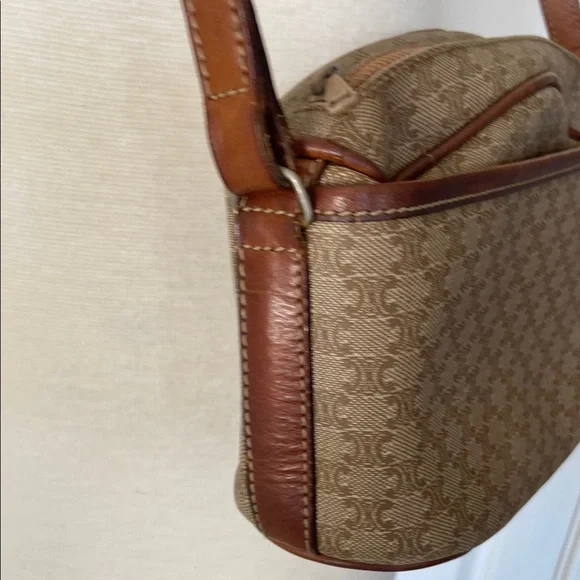Vintage Celine Macadam coated canvas and leather Crossbody Bag 10” x 7” - Picture 15 of 16